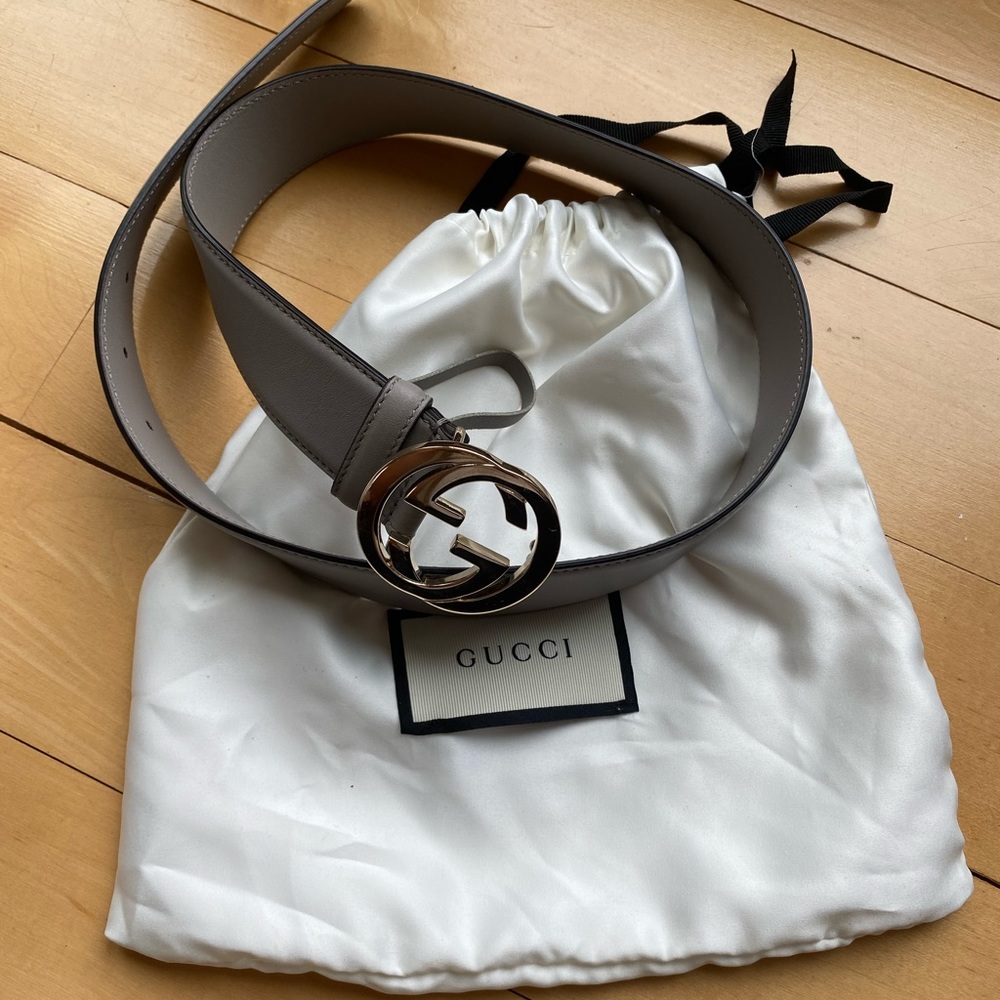 Gray Gucci Belt (certified authentic)